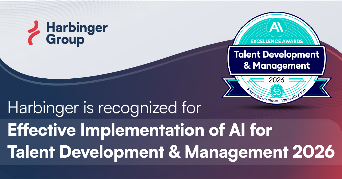 Harbinger Featured in eLearning Industry’s AI Excellence Awards 2026 for Most Effective Implementation of AI for Talent Development & Management