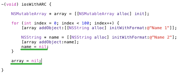 releasing-of-allocated-memory-by-automatic-reference-counting